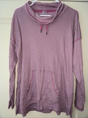 St. John’s Bay Mauve Waffle-Knit Long Sleeve Hoodie